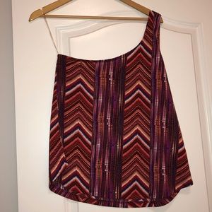 delia’s One Shoulder, Coral Purple and Pink Top